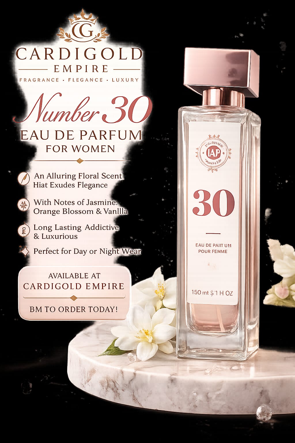 No. 30 Eau de Parfum Pour Femme – 150ml | Cardigold Empire