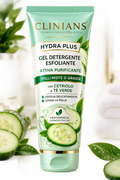 Clinians Hydra Plus – Gel Detergente Esfoliante con Cetriolo e Tè Verde 150ml