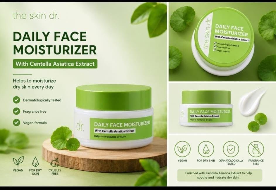 The Skin Dr. Daily Face Moisturizer with Centella Asiatica Extract – Hydrate, Soothe & Glow