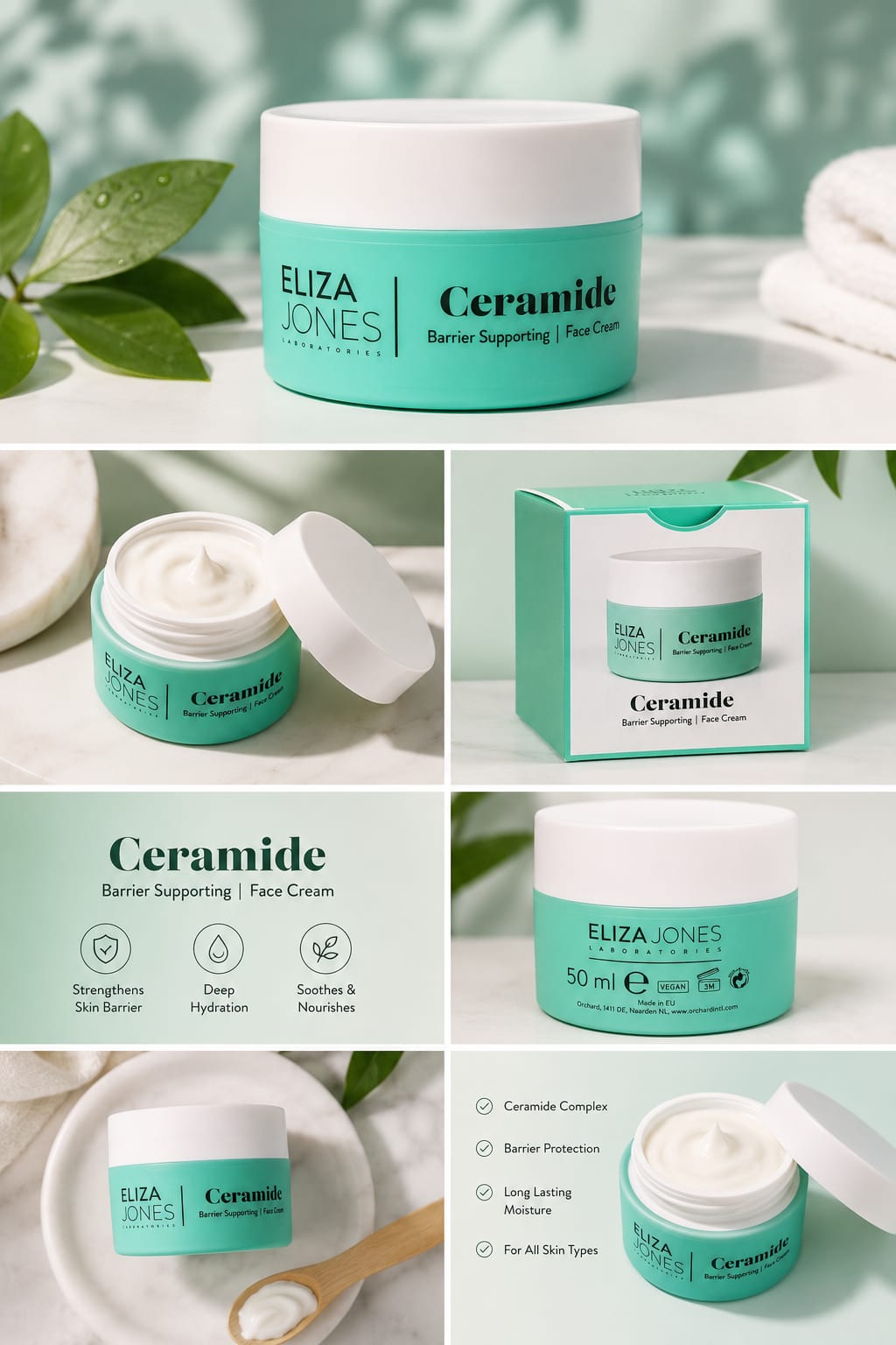 Eliza Jones Ceramide Barrier Supporting Face Cream – Deep Hydration & Skin Repair 50ml