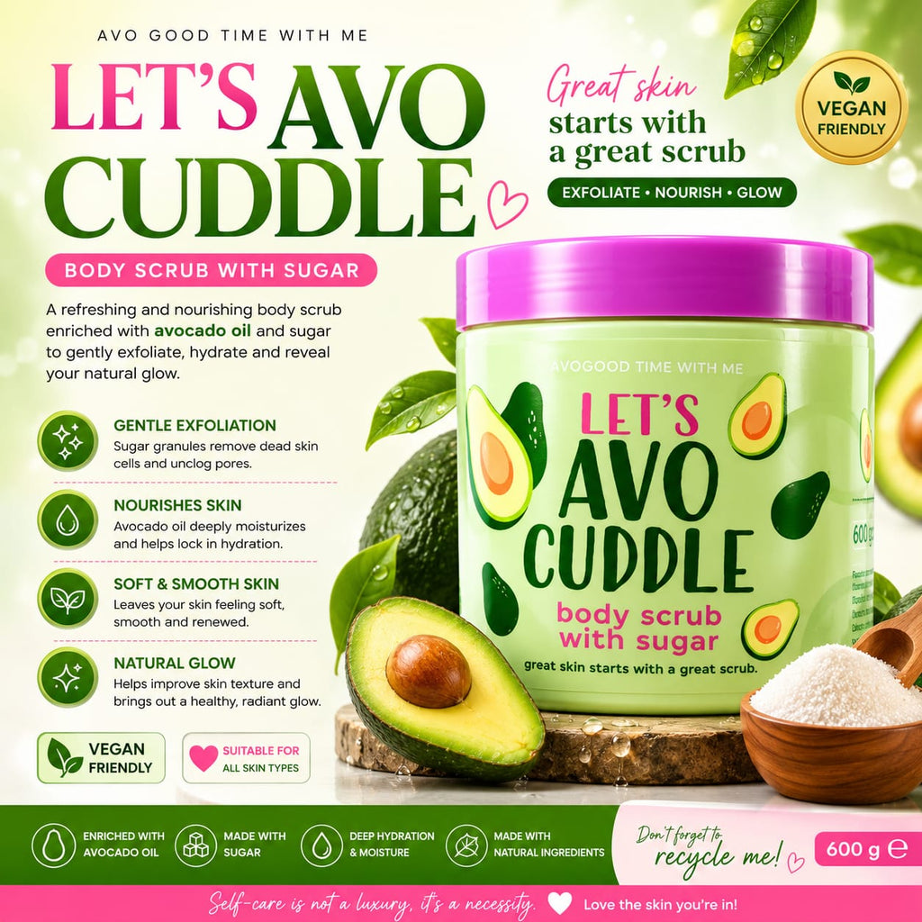 Let's Avo Cuddle Body Scrub with Sugar – 600g | Avogood Time With Me