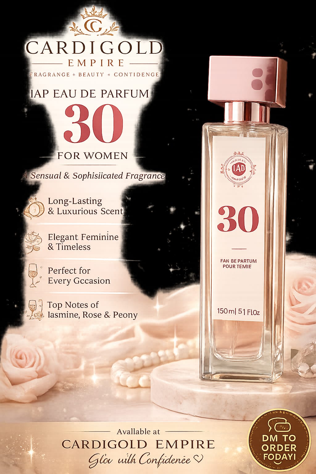 No. 30 Eau de Parfum Pour Femme – 150ml | Cardigold Empire