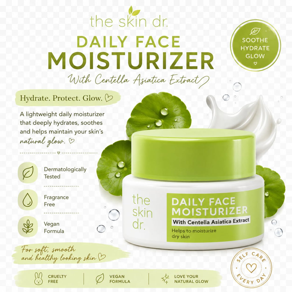 The Skin Dr. Daily Face Moisturizer with Centella Asiatica Extract – Hydrate, Soothe & Glow